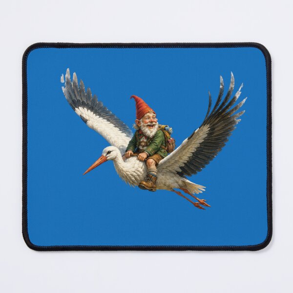 Item preview, Alpine Gnome Riding a Majestic Stork – Funny Fantasy Forest Adventure designed and sold by Alpine-Ink.