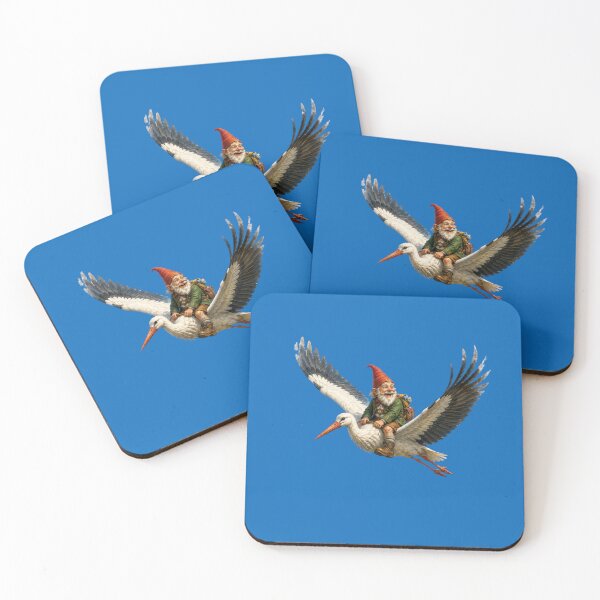 Item preview, Alpine Gnome Riding a Majestic Stork – Funny Fantasy Forest Adventure designed and sold by Alpine-Ink.