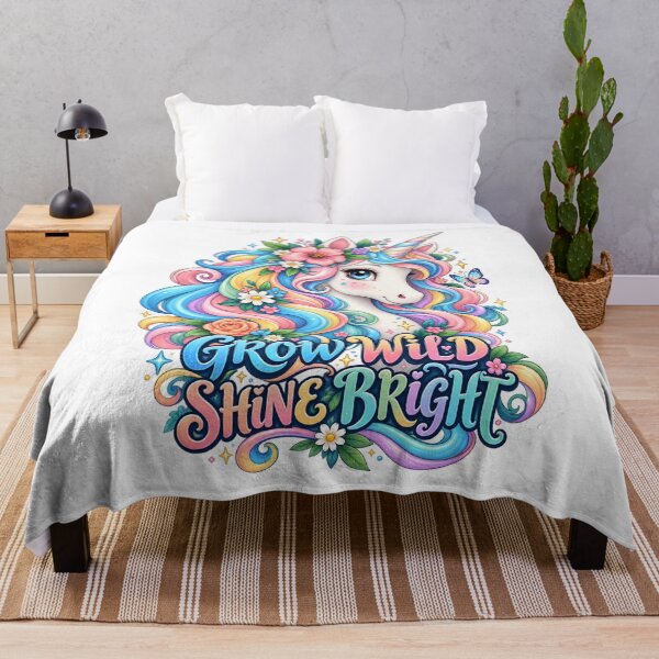Item preview, Grow Wild Shine Bright – Magical Pastel Unicorn designed and sold by Williams Anderson.