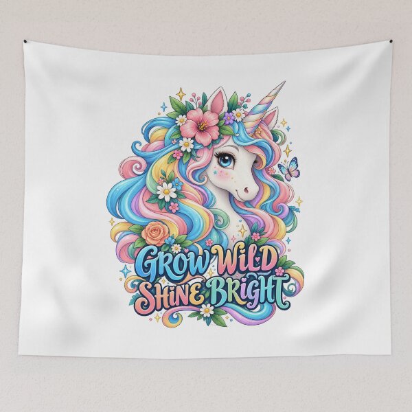 Item preview, Grow Wild Shine Bright – Magical Pastel Unicorn designed and sold by Williams Anderson.