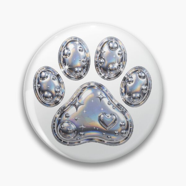 Item preview, Puffy Inflated Chrome Paw Print designed and sold by Teeny Quities.