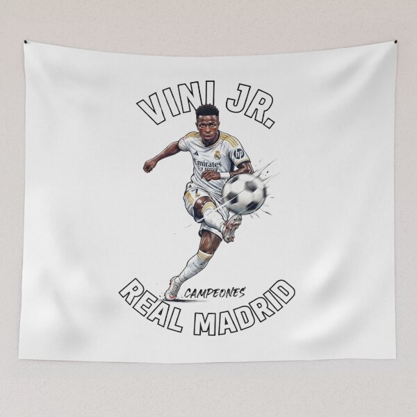 Item preview, Vinicius Jr Real Madrid Dynamic Soccer Illustration Poster designed and sold by annaarthk.