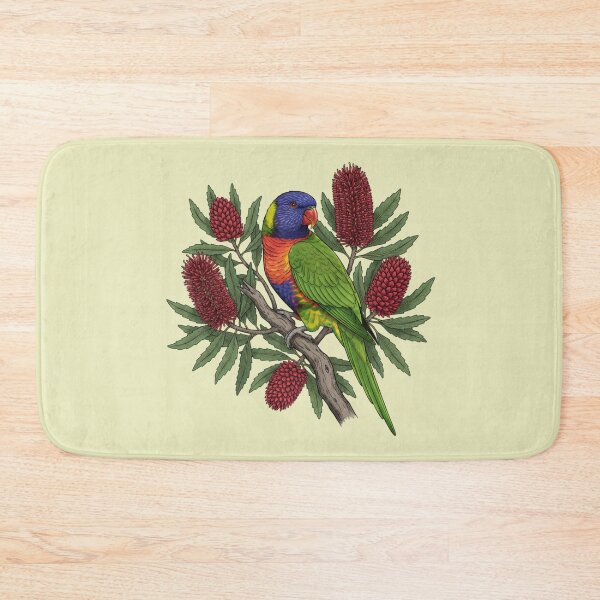 Item preview, Rainbow Lorikeet and Red Banksia Floral Art designed and sold by BirdsnStuff.
