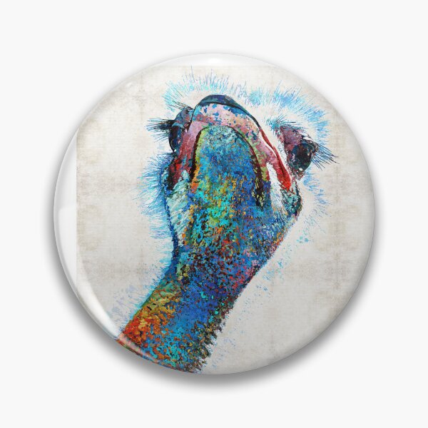 Item preview, Colorful Ostrich Face Bird Zoo Animal Art  designed and sold by Sharon Cummings Art.