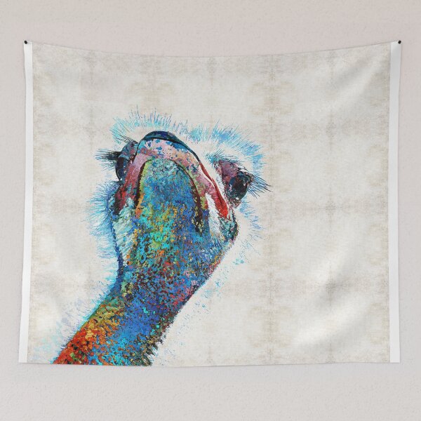Item preview, Colorful Ostrich Face Bird Zoo Animal Art  designed and sold by Sharon Cummings Art.