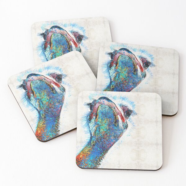 Item preview, Colorful Ostrich Face Bird Zoo Animal Art  designed and sold by Sharon Cummings Art.