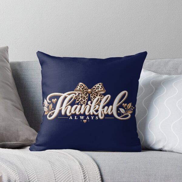 Item preview, Thankful Always – Pink Leopard Bow Thanksgiving designed and sold by HO•Designs.
