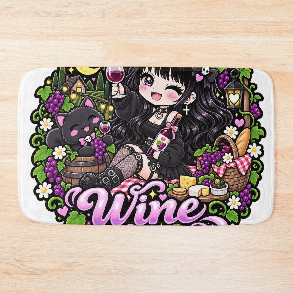 Item preview, Wine Time Goth Girl Sticker designed and sold by AnnekeJordaan.