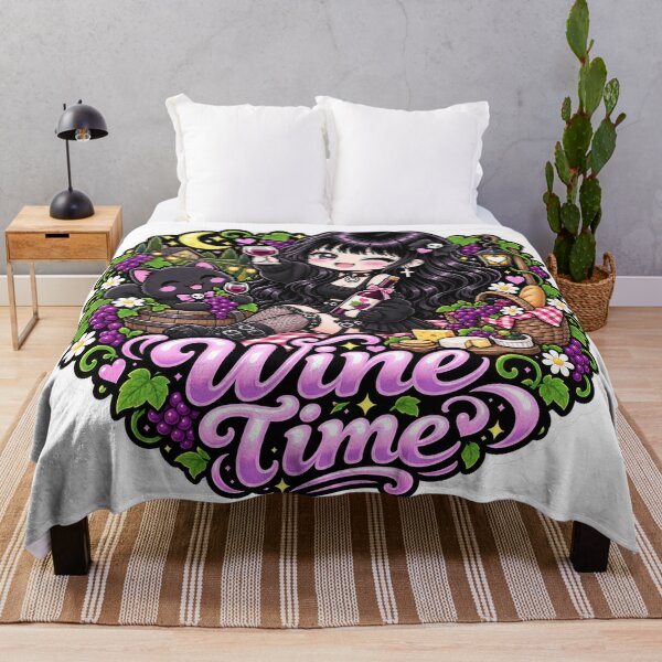 Item preview, Wine Time Goth Girl Sticker designed and sold by AnnekeJordaan.
