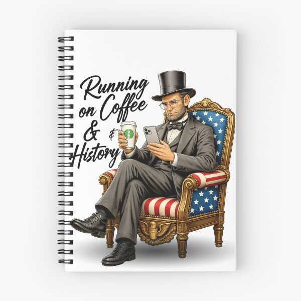 Item preview, Running on Coffee & History | Abraham Lincoln Funny Vintage Design | History Teacher, Coffee Lover & Patriotic Gift designed and sold by Kittcatking.