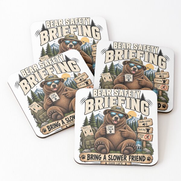 Item preview, Bear Safety Briefing Bring a Slower Friend Funny Hiking Bear Design designed and sold by DijaMar.