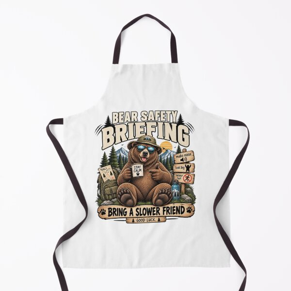 Item preview, Bear Safety Briefing Bring a Slower Friend Funny Hiking Bear Design designed and sold by DijaMar.