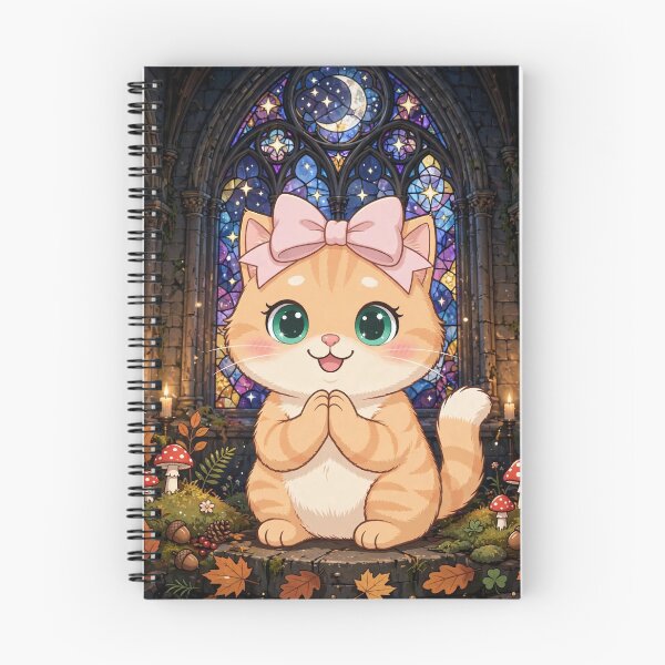 Item preview, Cute Gothic Cathedral Cat Halloween Stained Glass designed and sold by Moody Vibes Studio.