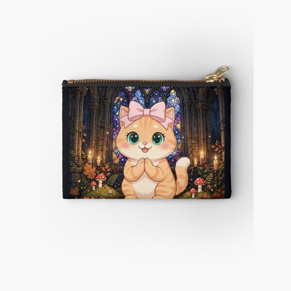 Item preview, Cute Gothic Cathedral Cat Halloween Stained Glass designed and sold by Moody Vibes Studio.