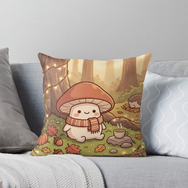 Item preview, Cozy Autumn Mushroom Under the Tree – Kawaii Cottagecore Woodland Art designed and sold by Kawai Store.
