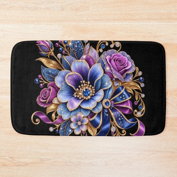 Item preview, Glittering Sapphire Blue & Purple Floral Bouquet – Luxury Jewel Flowers designed and sold by Lily Lola.