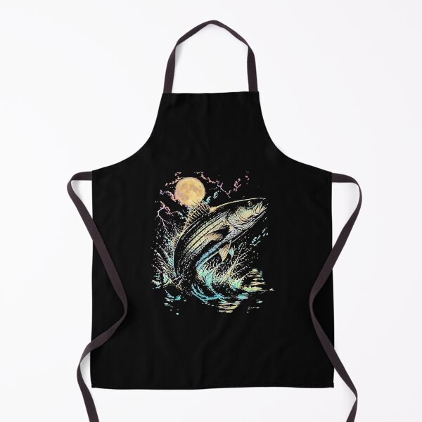 Item preview, Striped Bass Jumping Out Of Water At Night Moon And Lightning designed and sold by onlytiggokk.