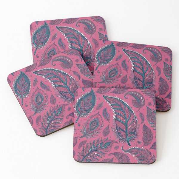Item preview, Vibrant Pink Ornamental Feather Pattern designed and sold by Harmonic_Layers.