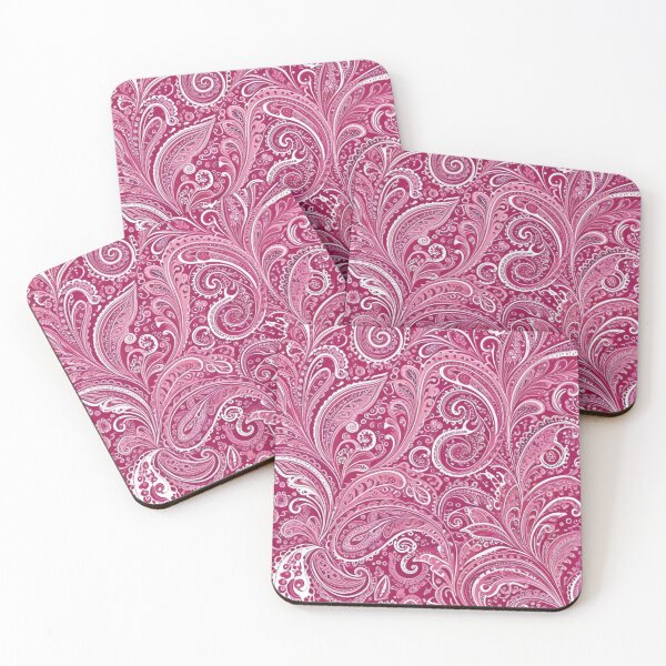 Item preview, Intricate Pink and White Swirling Paisley designed and sold by Harmonic_Layers.