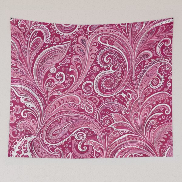 Item preview, Intricate Pink and White Swirling Paisley designed and sold by Harmonic_Layers.