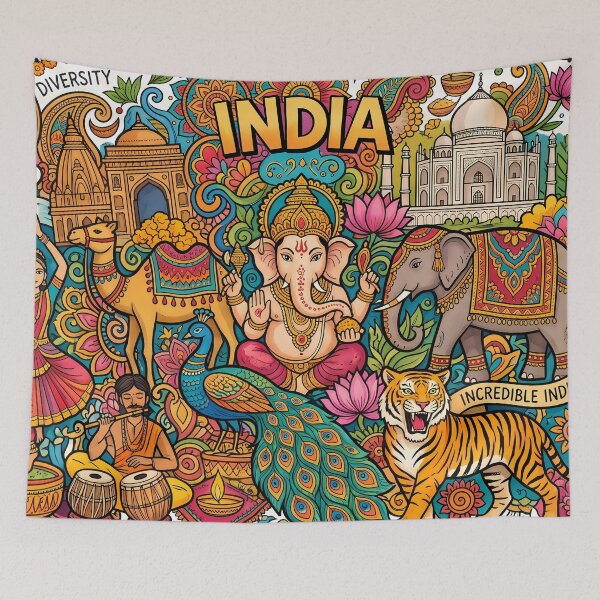 Item preview, Incredible India Culture Festival Doodle Illustration Art designed and sold by ART ATTACK ZONE.