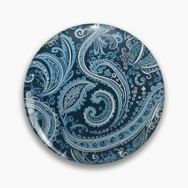 Item preview, Intricate Navy Blue and Light Blue Paisley designed and sold by Harmonic_Layers.