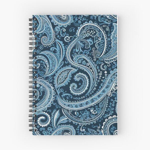 Item preview, Intricate Navy Blue and Light Blue Paisley designed and sold by Harmonic_Layers.