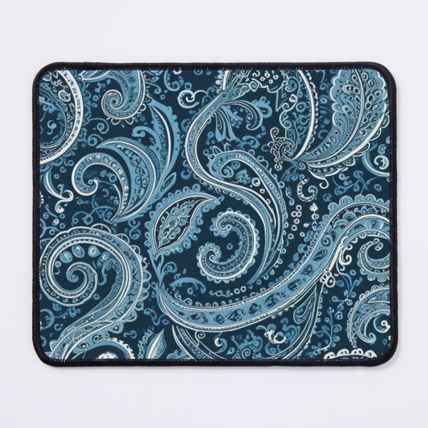 Item preview, Intricate Navy Blue and Light Blue Paisley designed and sold by Harmonic_Layers.