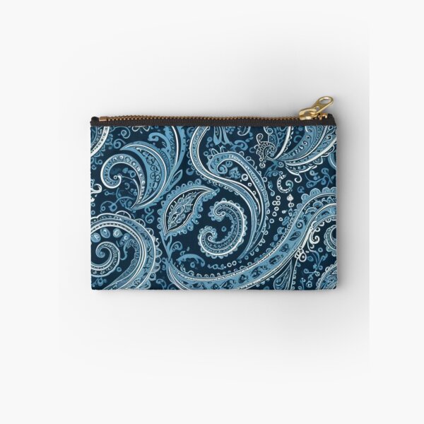 Item preview, Intricate Navy Blue and Light Blue Paisley designed and sold by Harmonic_Layers.