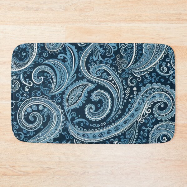 Item preview, Intricate Navy Blue and Light Blue Paisley designed and sold by Harmonic_Layers.