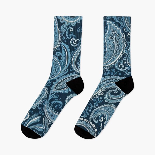Item preview, Intricate Navy Blue and Light Blue Paisley designed and sold by Harmonic_Layers.