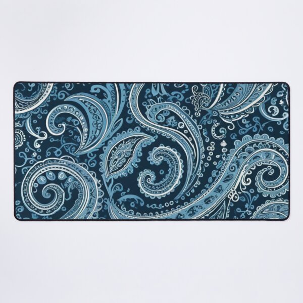 Item preview, Intricate Navy Blue and Light Blue Paisley designed and sold by Harmonic_Layers.