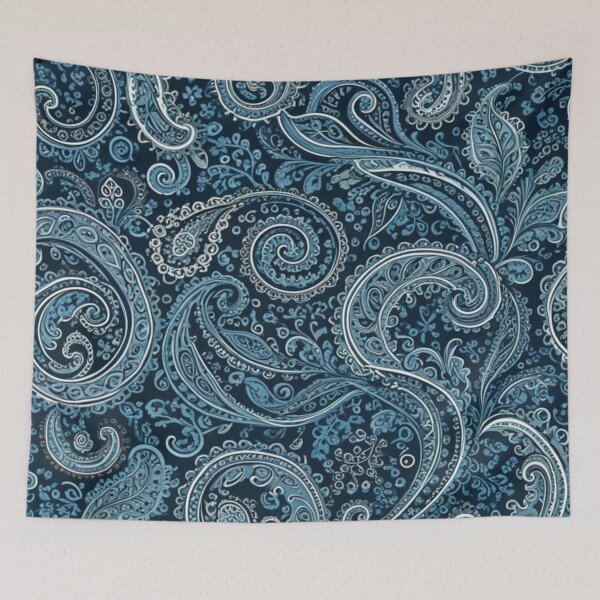 Item preview, Dark Blue Swirling Paisley Lace designed and sold by Harmonic_Layers.