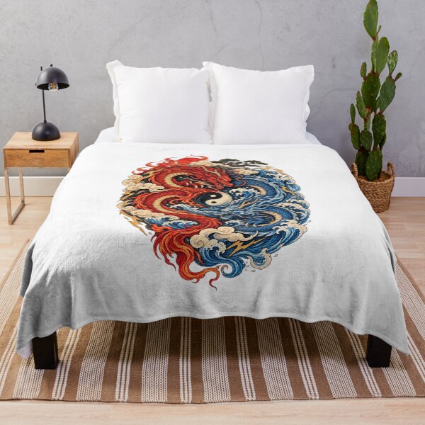 Item preview, The Dragons of Balance | Japanese Dragon Yin Yang Art | Red & Blue Dragon Fantasy Design designed and sold by Substance_life.