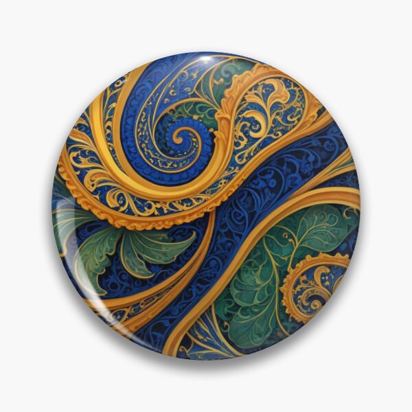 Item preview, Royal Blue and Gold Ornate Swirls designed and sold by Harmonic_Layers.