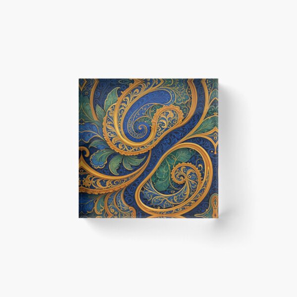 Item preview, Royal Blue and Gold Ornate Swirls designed and sold by Harmonic_Layers.