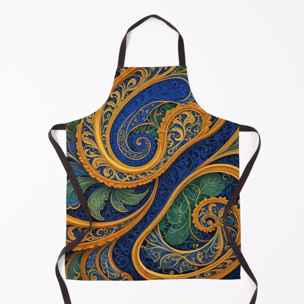 Item preview, Royal Blue and Gold Ornate Swirls designed and sold by Harmonic_Layers.