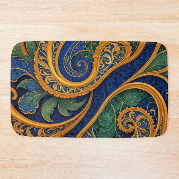 Item preview, Royal Blue and Gold Ornate Swirls designed and sold by Harmonic_Layers.