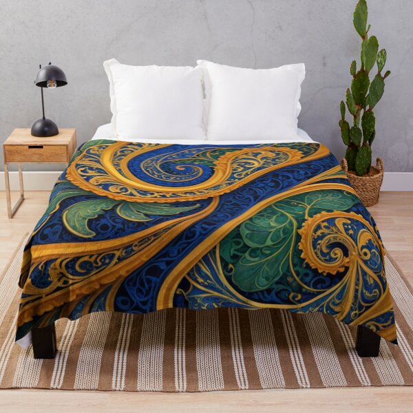 Item preview, Royal Blue and Gold Ornate Swirls designed and sold by Harmonic_Layers.