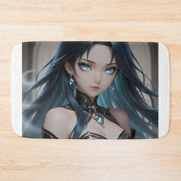 Item preview, Mystical Blue-Haired Sorceress with Glowing Cyan Eyes designed and sold by Killington.