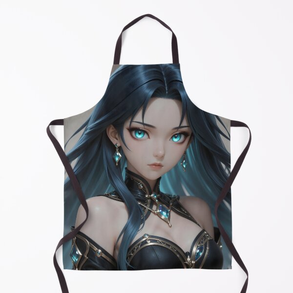 Item preview, Mystical Blue-Haired Sorceress with Glowing Cyan Eyes designed and sold by Killington.