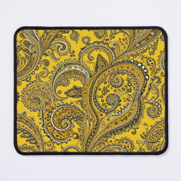 Item preview, Vibrant Mustard Yellow and Gold Paisley designed and sold by Harmonic_Layers.