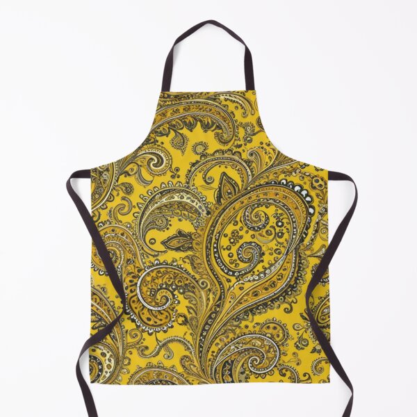 Item preview, Vibrant Mustard Yellow and Gold Paisley designed and sold by Harmonic_Layers.