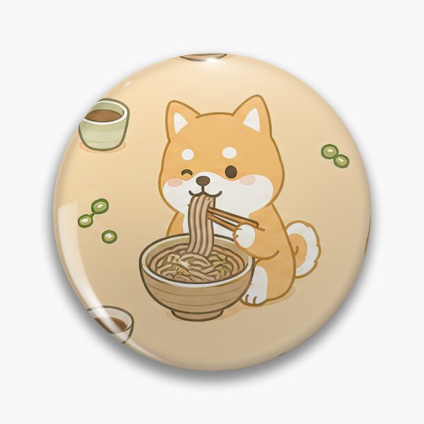Item preview, Kawaii Shiba Inu Soba Noodles Food Pattern designed and sold by Soft Berry Studio.