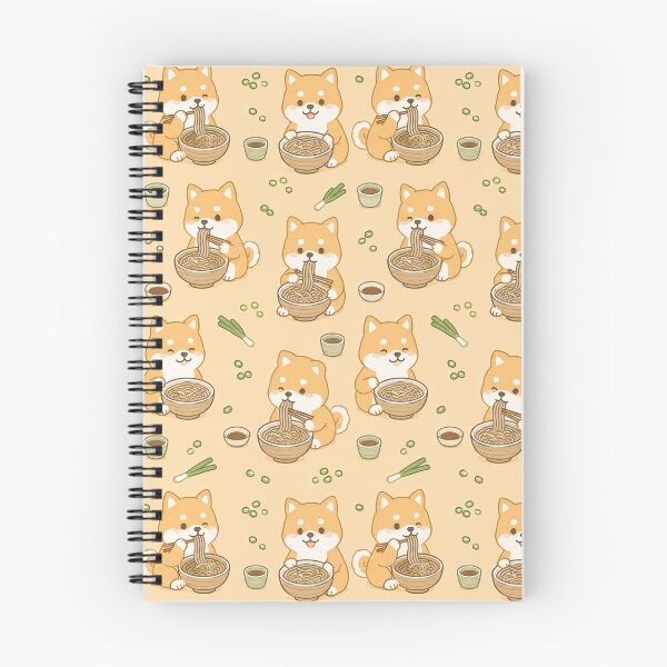 Item preview, Kawaii Shiba Inu Soba Noodles Food Pattern designed and sold by Soft Berry Studio.