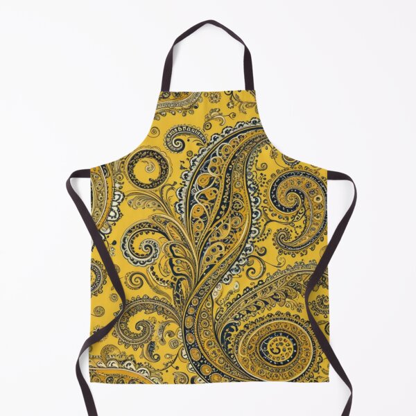 Item preview, Yellow and Navy Gold Ornate Paisley designed and sold by Harmonic_Layers.