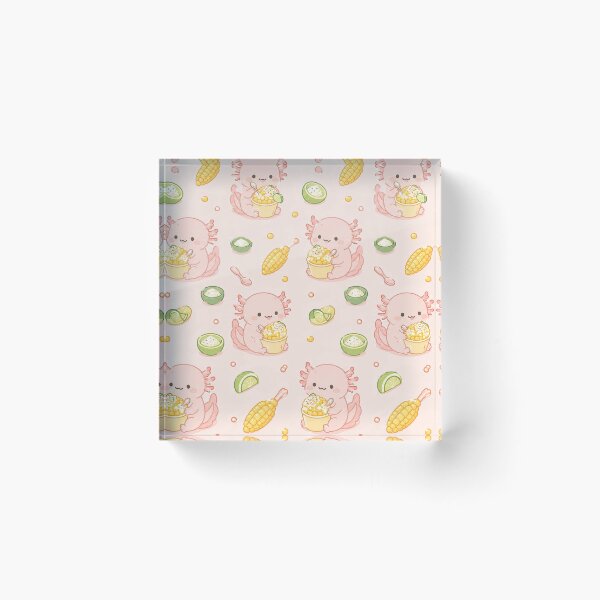 Item preview, Kawaii Axolotl Elote Cup Food Pattern designed and sold by Soft Berry Studio.