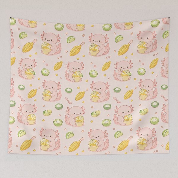 Item preview, Kawaii Axolotl Elote Cup Food Pattern designed and sold by Soft Berry Studio.