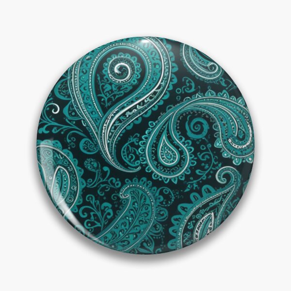 Item preview, Teal and Emerald Blue Intricate Paisley designed and sold by Harmonic_Layers.