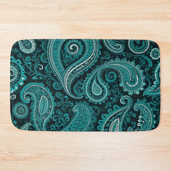 Item preview, Teal and Emerald Blue Intricate Paisley designed and sold by Harmonic_Layers.